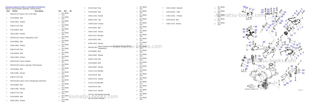 Komatsu PC130LC-11 S/N 90001-UP Parts catalog cover Page 9