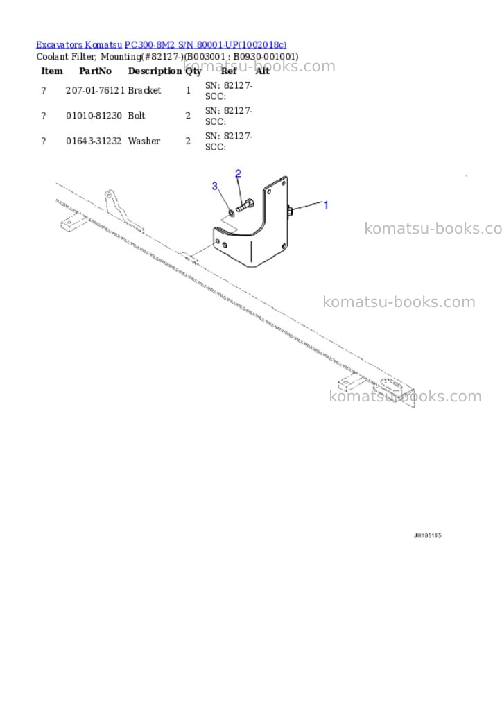 Komatsu PC300-8M2 S/N 80001-UP Parts catalog cover Page 2 Komatsu PC300-8M2 S/N 80001-UP Parts catalog cover Page 2