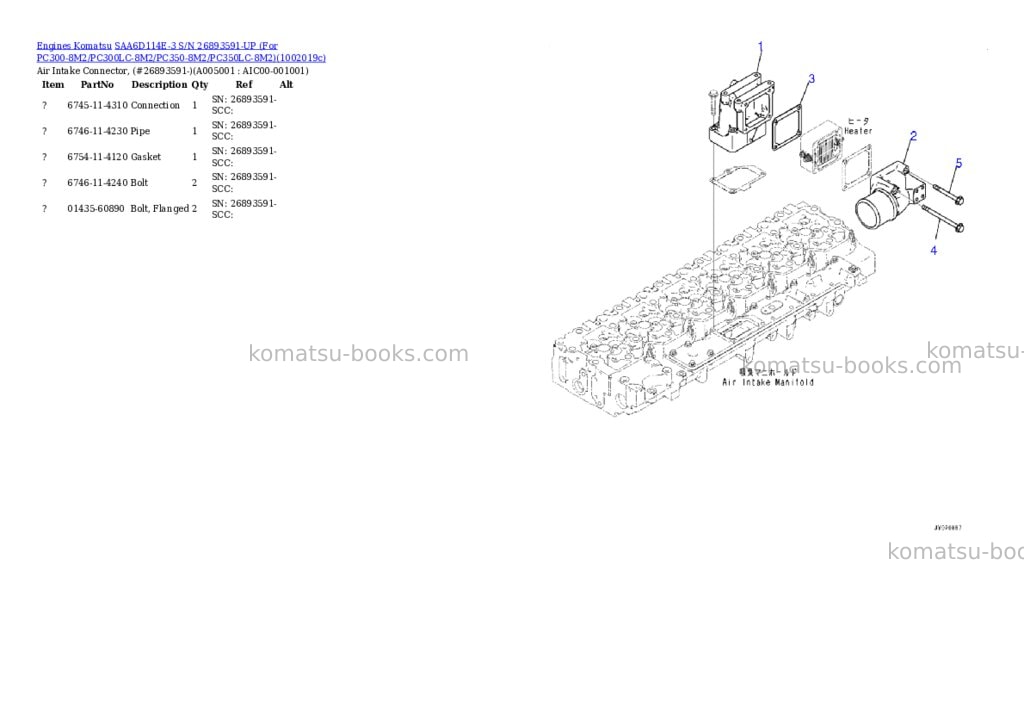 Komatsu SAA6D114E-3 S/N 26893591-UP (For PC300-8M2/PC300LC-8M2/PC350-8M2/PC350LC-8M2) Parts catalog cover Page 4