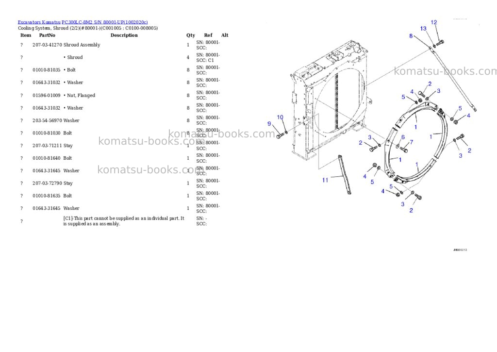 Komatsu PC300LC-8M2 S/N 80001-UP Parts catalog cover Page 9 Komatsu PC300LC-8M2 S/N 80001-UP Parts catalog cover Page 9