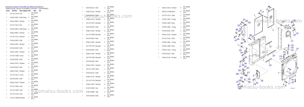 Komatsu PC350-8M2 S/N 80001-UP Parts catalog cover Page 6 Komatsu PC350-8M2 S/N 80001-UP Parts catalog cover Page 6