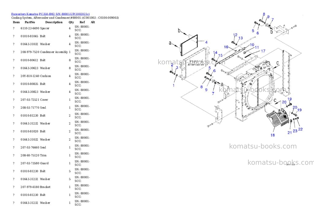 Komatsu PC350-8M2 S/N 80001-UP Parts catalog cover Page 7 Komatsu PC350-8M2 S/N 80001-UP Parts catalog cover Page 7