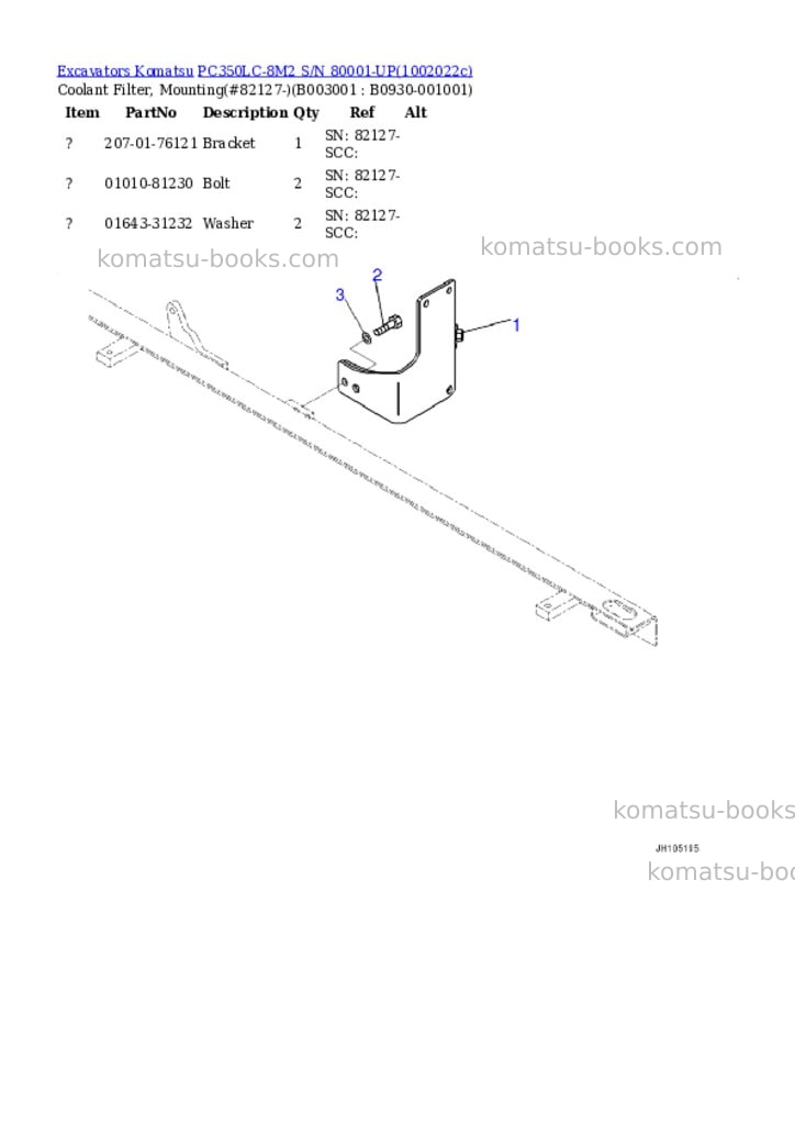 Komatsu PC350LC-8M2 S/N 80001-UP Parts catalog cover Page 2 Komatsu PC350LC-8M2 S/N 80001-UP Parts catalog cover Page 2