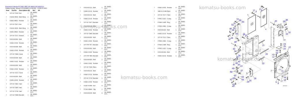 Komatsu PC350LC-8M2 S/N 80001-UP Parts catalog cover Page 6 Komatsu PC350LC-8M2 S/N 80001-UP Parts catalog cover Page 6