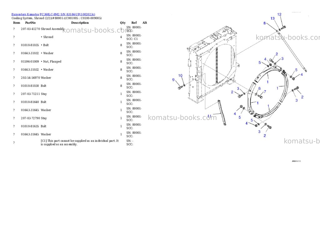 Komatsu PC360LC-8M2 S/N 83184-UP Parts catalog cover Page 9 Komatsu PC360LC-8M2 S/N 83184-UP Parts catalog cover Page 9