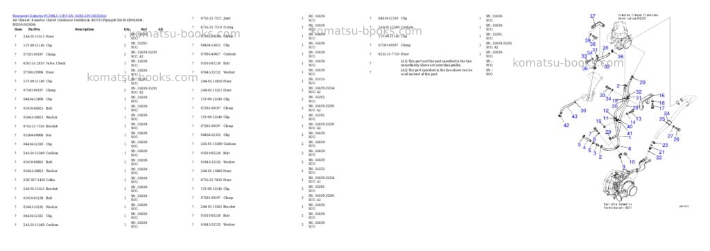 Komatsu PC290LC-11E0 S/N 35001-UP Parts catalog cover Page 10 Komatsu PC290LC-11E0 S/N 35001-UP Parts catalog cover Page 10