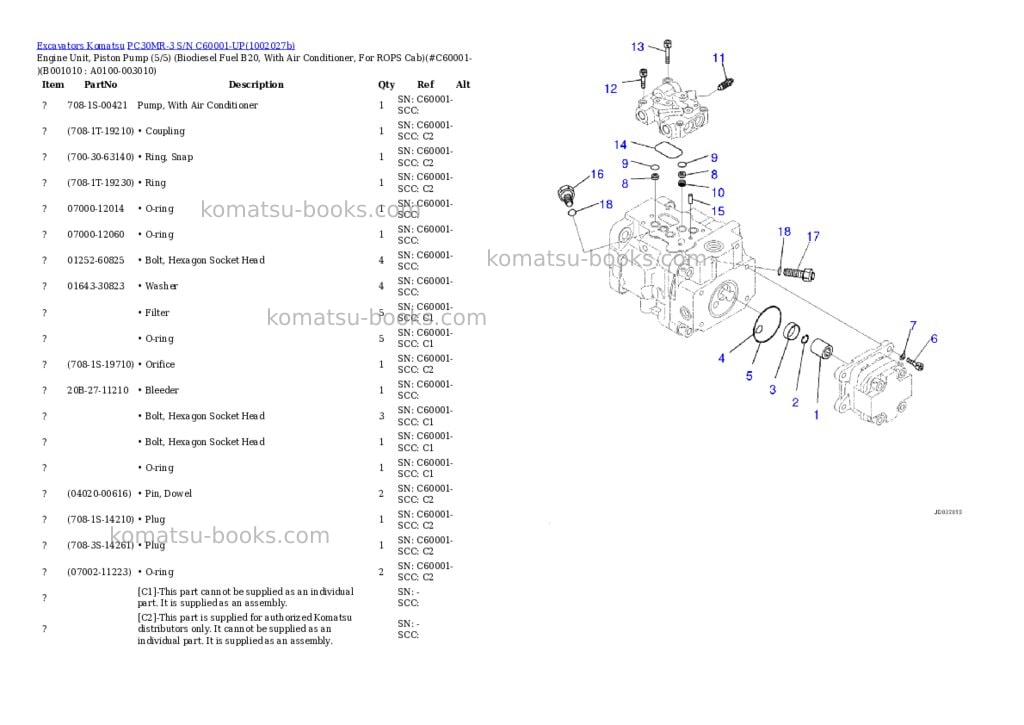Komatsu PC30MR-3 S/N C60001-UP Parts catalog cover Page 9 Komatsu PC30MR-3 S/N C60001-UP Parts catalog cover Page 9