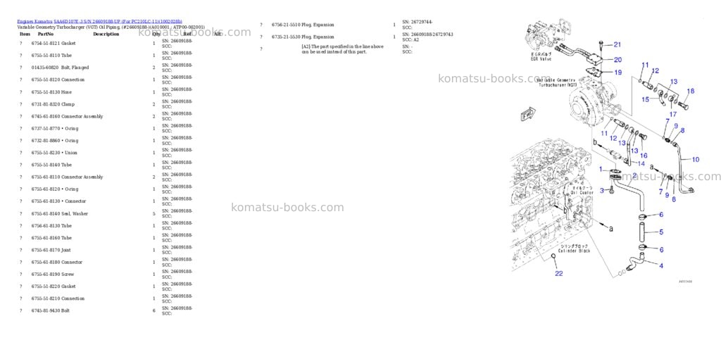 Komatsu SAA6D107E-3 S/N 26609188-UP (For PC210LC-11) Parts catalog cover Page 10