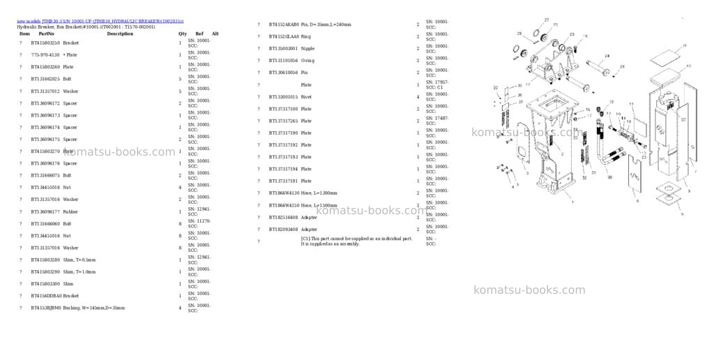 Komatsu JTHB30-3 S/N 10001-UP (JTHB30_HYDRAULIC BREAKER) Parts catalog cover Page 2