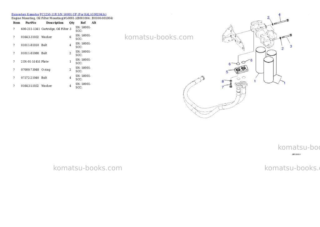 Komatsu PC1250-11R S/N 50001-UP (For KAL) Parts catalog cover Page 3