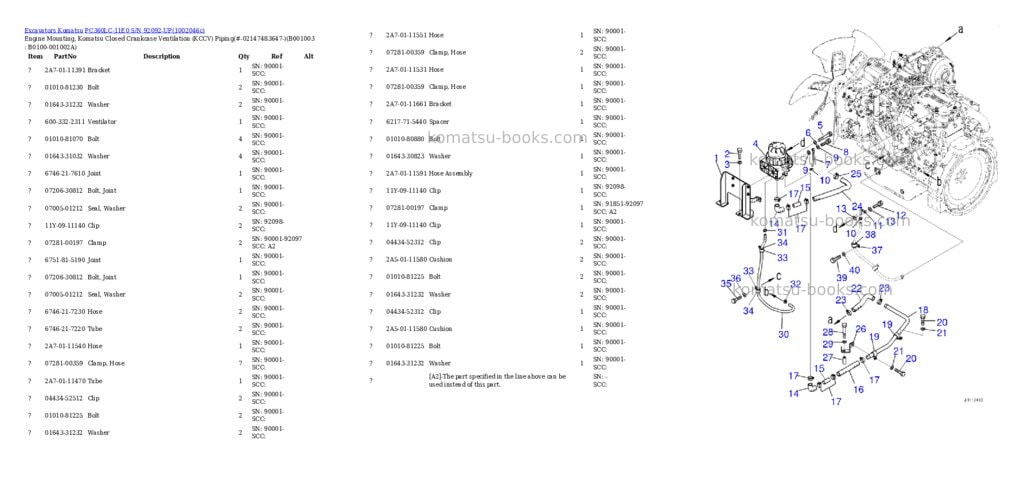 Komatsu PC360LC-11E0 S/N 92092-UP Parts catalog cover Page 2