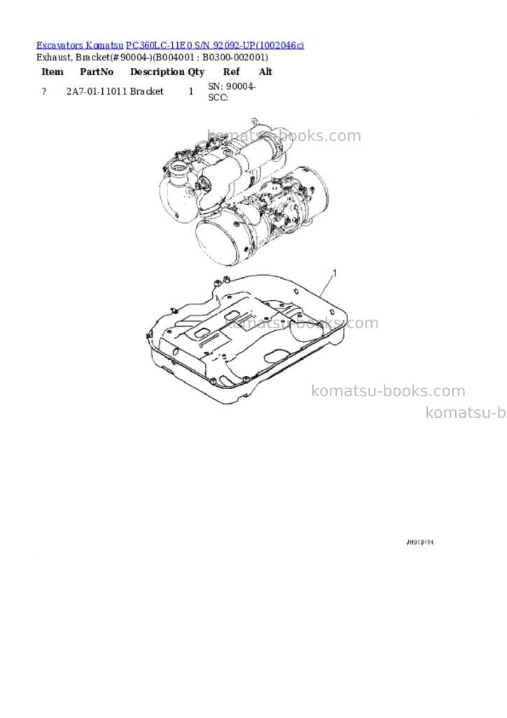 Komatsu PC360LC-11E0 S/N 92092-UP Parts catalog cover Page 7