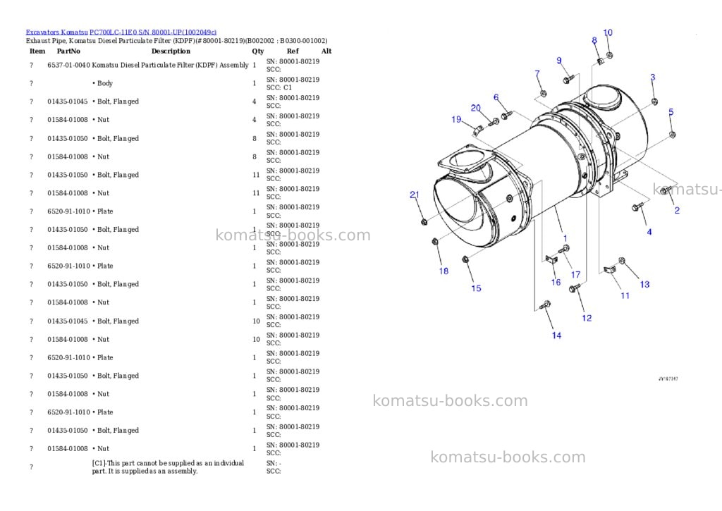 Komatsu PC700LC-11E0 S/N 80001-UP Parts catalog cover Page 7 Komatsu PC700LC-11E0 S/N 80001-UP Parts catalog cover Page 7