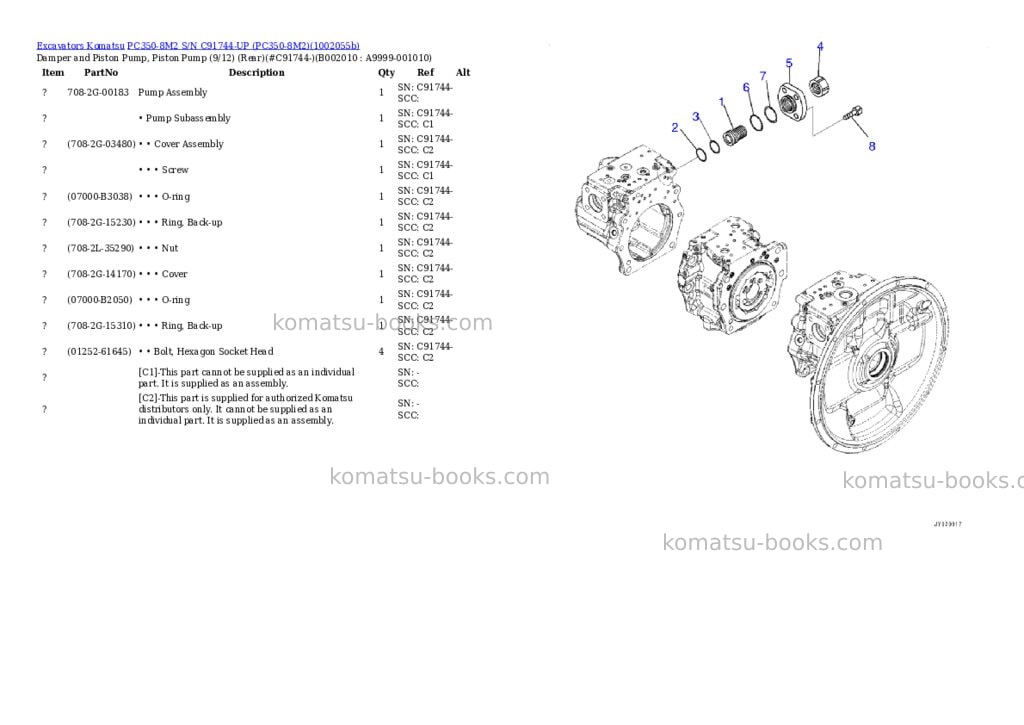 Komatsu PC350-8M2 S/N C91744-UP (PC350-8M2) Parts catalog cover Page 10 Komatsu PC350-8M2 S/N C91744-UP (PC350-8M2) Parts catalog cover Page 10