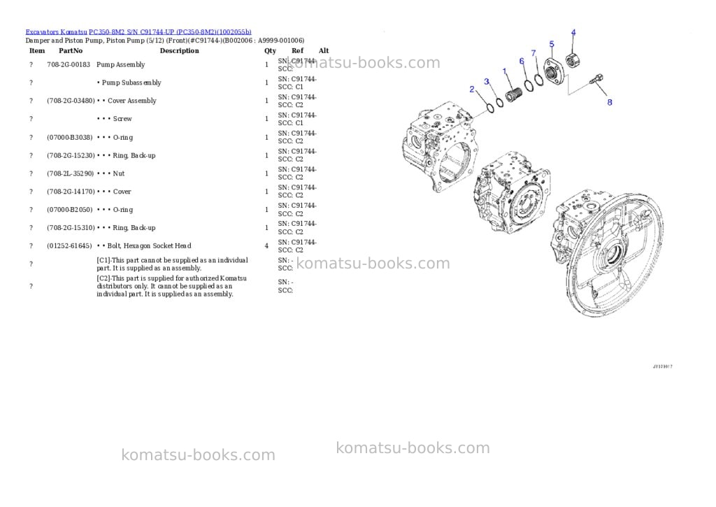 Komatsu PC350-8M2 S/N C91744-UP (PC350-8M2) Parts catalog cover Page 6 Komatsu PC350-8M2 S/N C91744-UP (PC350-8M2) Parts catalog cover Page 6