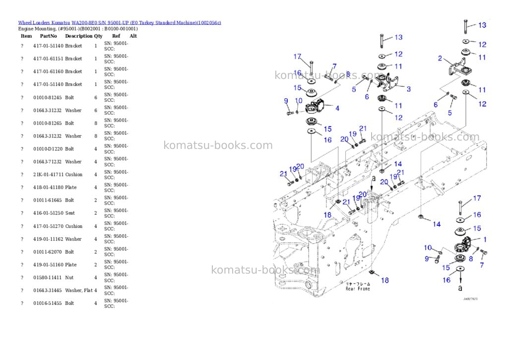 Komatsu WA200-8E0 S/N 95001-UP (E0 Turkey Standard Machine) Parts catalog cover