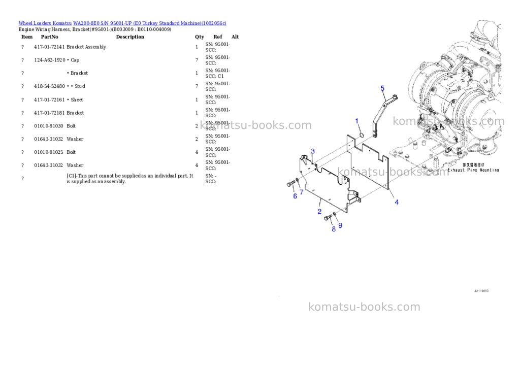 Komatsu WA200-8E0 S/N 95001-UP (E0 Turkey Standard Machine) Parts catalog cover Page 10