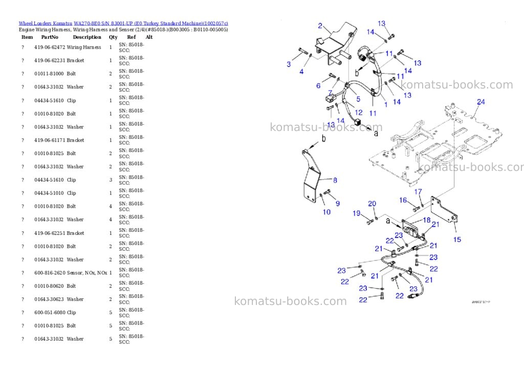 Komatsu WA270-8E0 S/N 83001-UP (E0 Turkey Standard Machine) Parts catalog cover Page 7