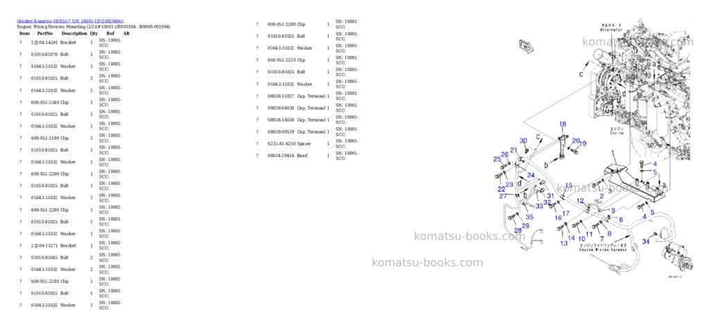 Komatsu GD955-7 S/N 10001-UP Parts catalog cover Page 3