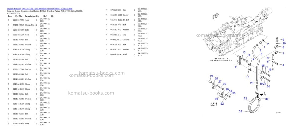 Komatsu SAA12V140E-7 S/N 900006-UP (For PC2000-11R) Parts catalog cover Page 6