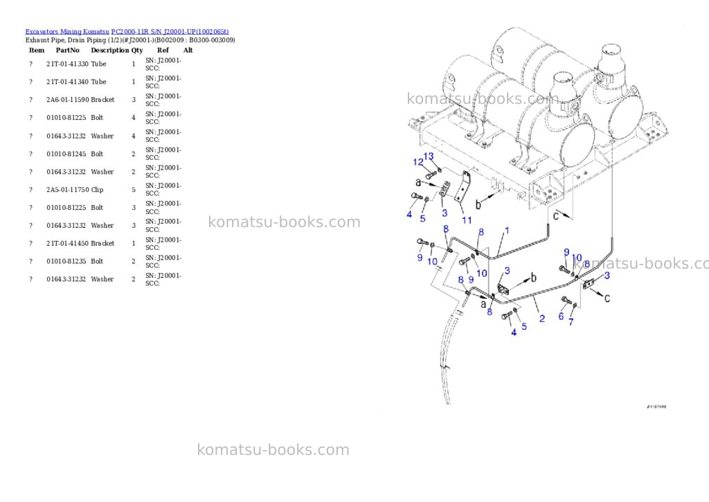 Komatsu PC2000-11R S/N J20001-UP Parts catalog cover Page 10 Komatsu PC2000-11R S/N J20001-UP Parts catalog cover Page 10