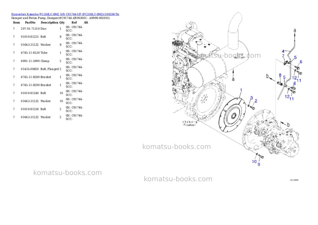 Komatsu PC350LC-8M2 S/N C91744-UP (PC350LC-8M2) Parts catalog cover Page 2 Komatsu PC350LC-8M2 S/N C91744-UP (PC350LC-8M2) Parts catalog cover Page 2
