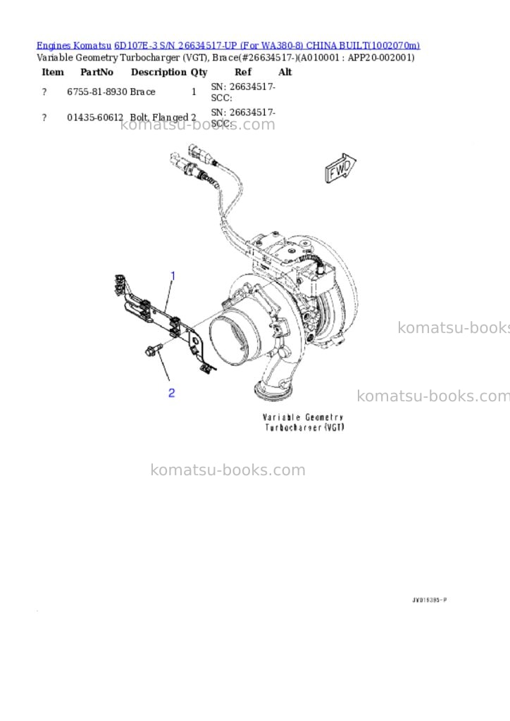 Komatsu 6D107E-3 S/N 26634517-UP (For WA380-8) CHINA BUILT Parts catalog cover Page 10 Komatsu 6D107E-3 S/N 26634517-UP (For WA380-8) CHINA BUILT Parts catalog cover Page 10