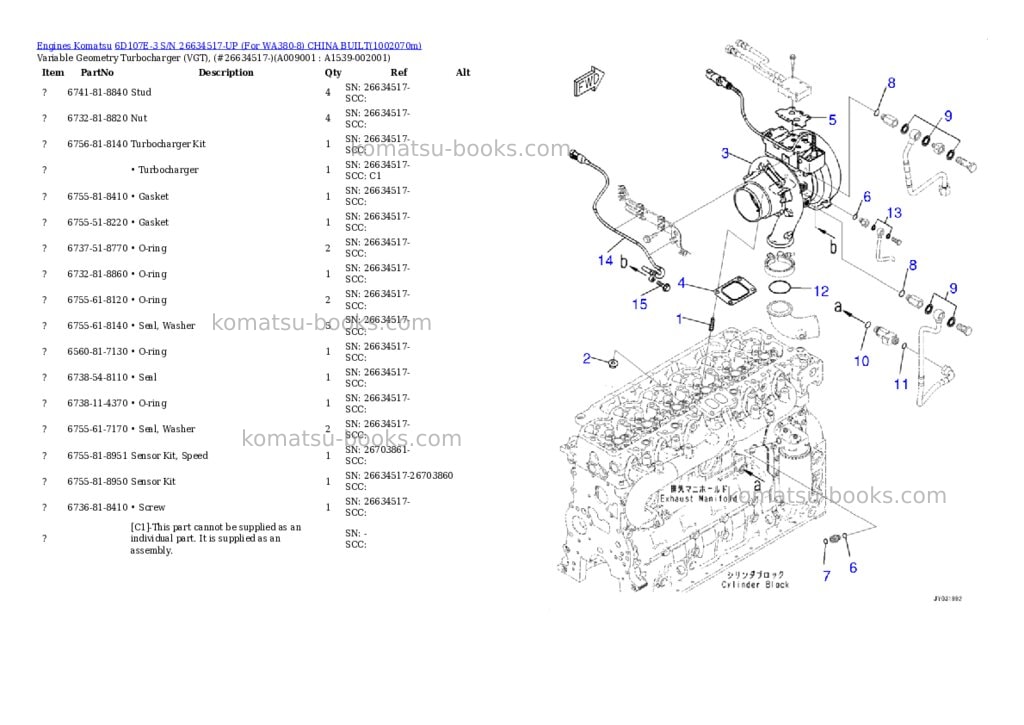 Komatsu 6D107E-3 S/N 26634517-UP (For WA380-8) CHINA BUILT Parts catalog cover Page 9 Komatsu 6D107E-3 S/N 26634517-UP (For WA380-8) CHINA BUILT Parts catalog cover Page 9