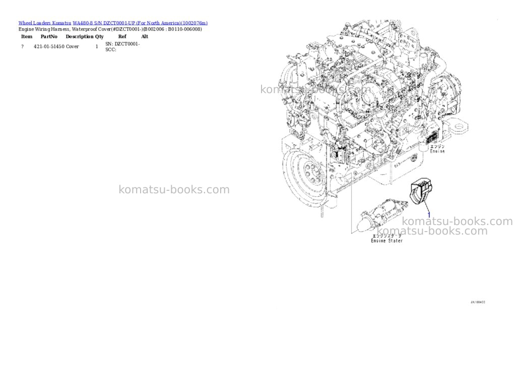 Komatsu WA480-8 S/N DZCT0001-UP (For North America) Parts catalog cover Page 6 Komatsu WA480-8 S/N DZCT0001-UP (For North America) Parts catalog cover Page 6