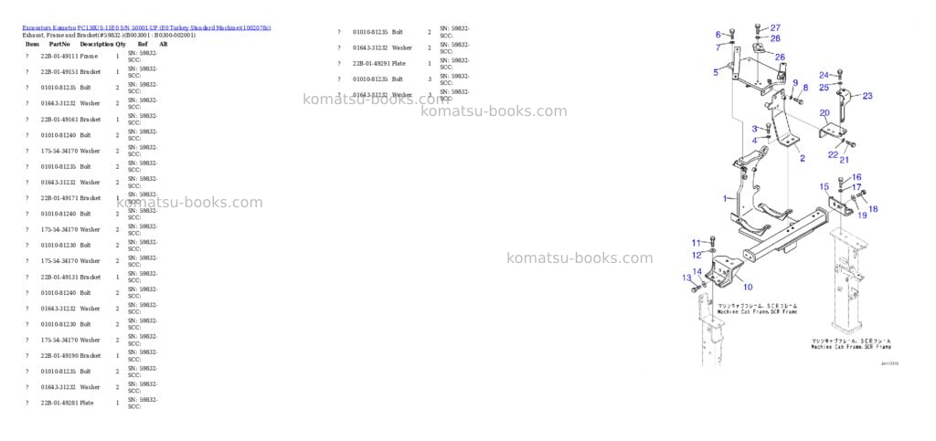 Komatsu PC138US-11E0 S/N 50001-UP (E0 Turkey Standard Machine) Parts catalog cover Page 9