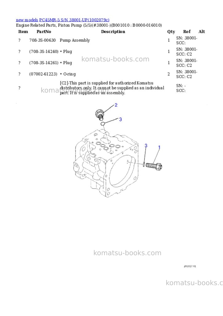 Komatsu PC45MR-5 S/N 38001-UP Parts catalog cover Page 10 Komatsu PC45MR-5 S/N 38001-UP Parts catalog cover Page 10