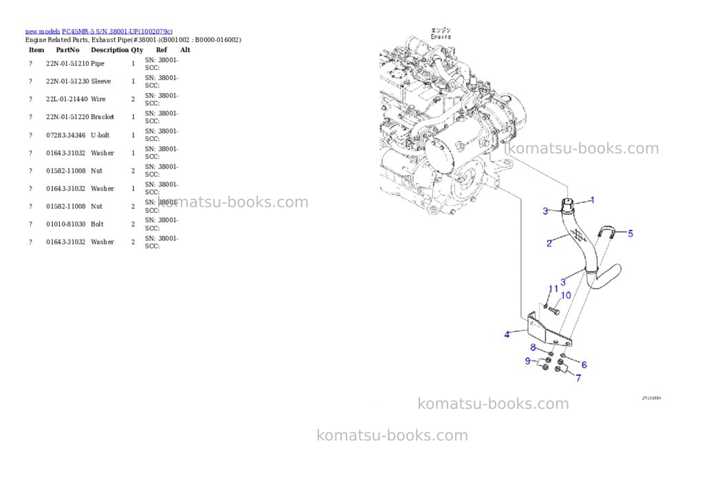 Komatsu PC45MR-5 S/N 38001-UP Parts catalog cover Page 2 Komatsu PC45MR-5 S/N 38001-UP Parts catalog cover Page 2