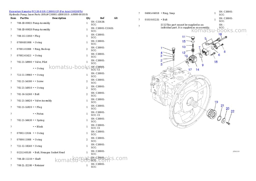 Komatsu PC130-8 S/N C30001-UP (For Asia) Parts catalog cover Page 9 Komatsu PC130-8 S/N C30001-UP (For Asia) Parts catalog cover Page 9