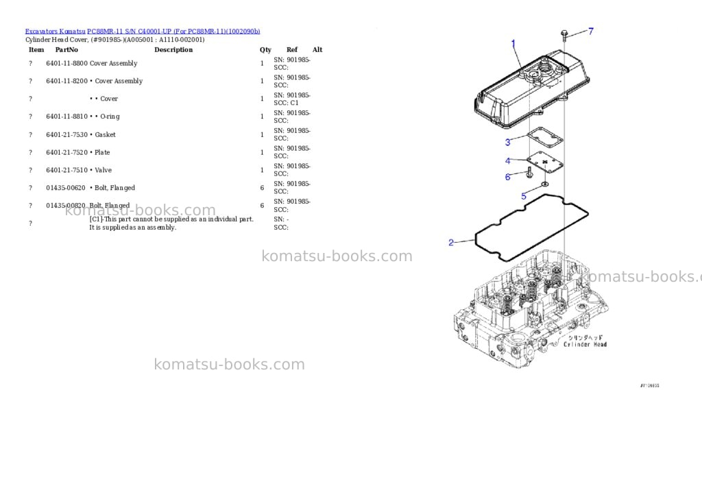 Komatsu PC88MR-11 S/N C40001-UP (For PC88MR-11) Parts catalog cover Page 4 Komatsu PC88MR-11 S/N C40001-UP (For PC88MR-11) Parts catalog cover Page 4