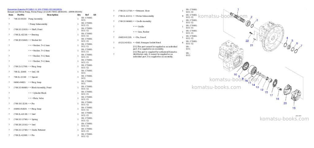 Komatsu PC240LC-11 S/N C70001-UP Parts catalog cover Page 4 Komatsu PC240LC-11 S/N C70001-UP Parts catalog cover Page 4