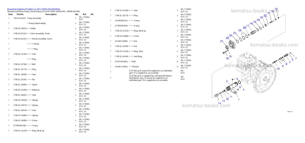 Komatsu PC240LC-11 S/N C70001-UP Parts catalog cover Page 5 Komatsu PC240LC-11 S/N C70001-UP Parts catalog cover Page 5