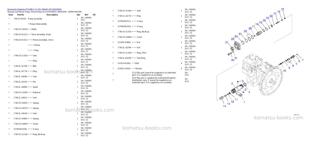 Komatsu PC290LC-11 S/N C60001-UP Parts catalog cover Page 5 Komatsu PC290LC-11 S/N C60001-UP Parts catalog cover Page 5