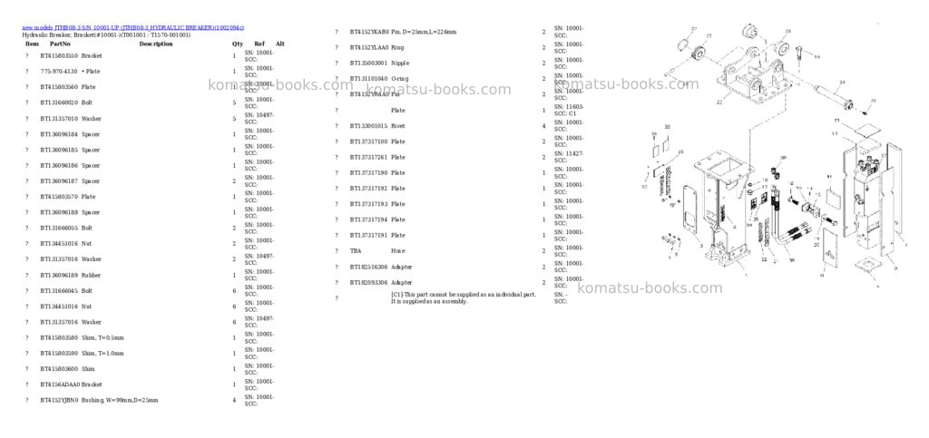 Komatsu JTHB08-3 S/N 10001-UP (JTHB08-3_HYDRAULIC BREAKER) Parts catalog cover