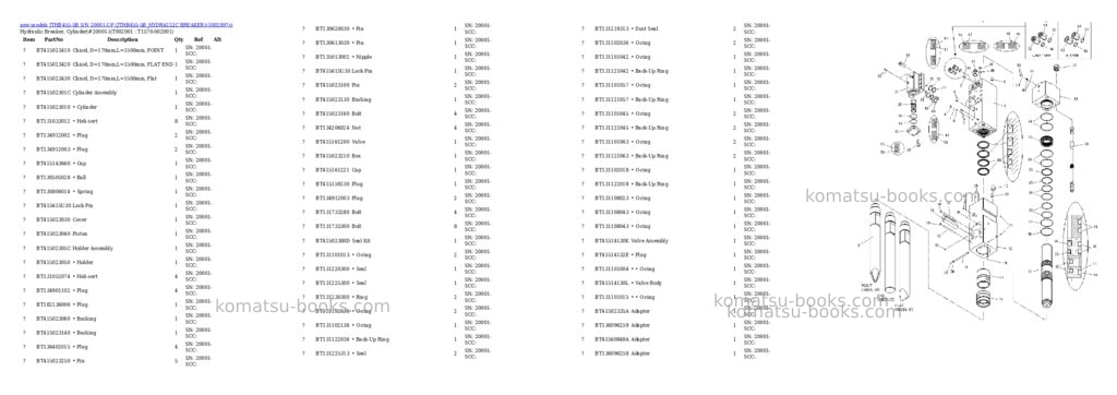 Komatsu JTHB455-5B S/N 20001-UP (JTHB455-5B_HYDRAULIC BREAKER) Parts catalog cover Page 2 Komatsu JTHB455-5B S/N 20001-UP (JTHB455-5B_HYDRAULIC BREAKER) Parts catalog cover Page 2