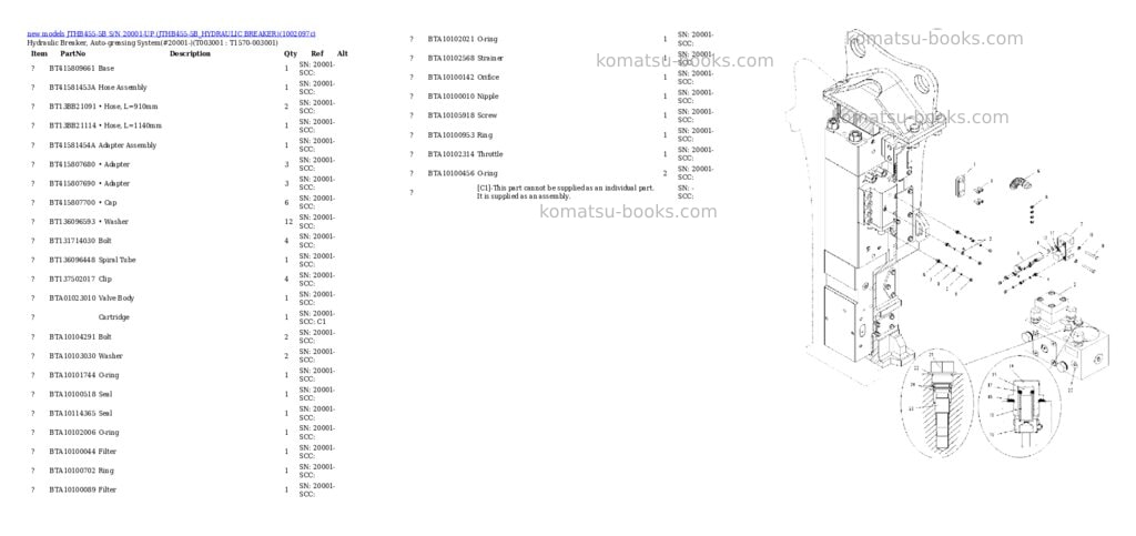 Komatsu JTHB455-5B S/N 20001-UP (JTHB455-5B_HYDRAULIC BREAKER) Parts catalog cover Page 3 Komatsu JTHB455-5B S/N 20001-UP (JTHB455-5B_HYDRAULIC BREAKER) Parts catalog cover Page 3