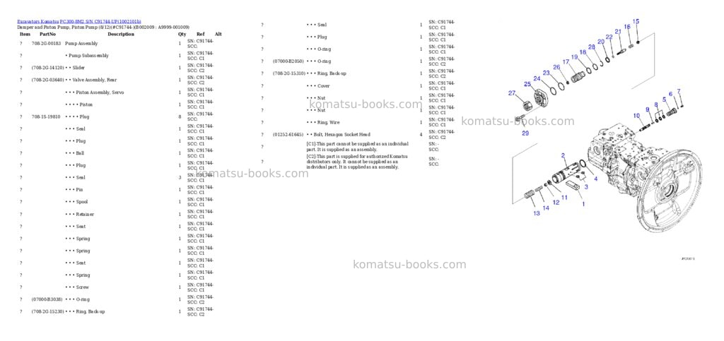 Komatsu PC300-8M2 S/N C91744-UP Parts catalog cover Page 9 Komatsu PC300-8M2 S/N C91744-UP Parts catalog cover Page 9