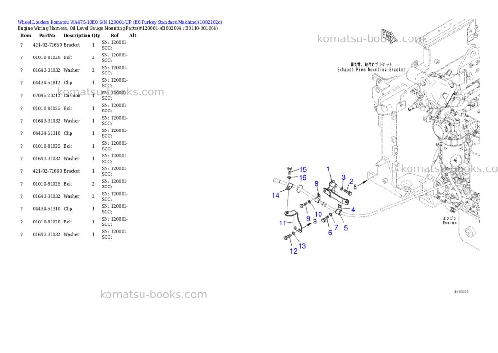 Komatsu WA475-10E0 S/N 120001-UP (E0 Turkey Standard Machine) Parts catalog cover Page 4