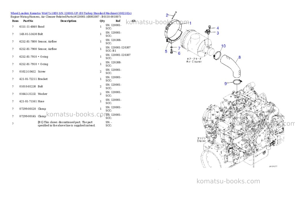 Komatsu WA475-10E0 S/N 120001-UP (E0 Turkey Standard Machine) Parts catalog cover Page 7