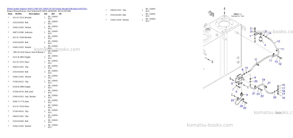 Komatsu WA475-10E0 S/N 120001-UP (E0 Turkey Standard Machine) Parts catalog cover Page 8