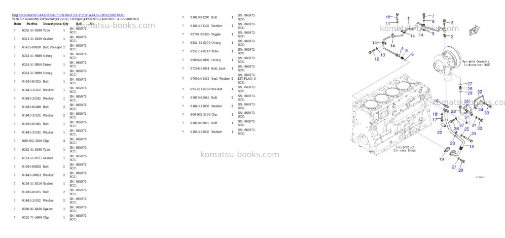 Komatsu SAA6D125E-7 S/N 865972-UP (For WA475-10E0) Parts catalog cover Page 8