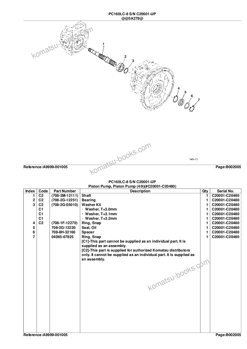 Komatsu PC160LC-8 S/N C20001-UP Parts catalog cover Page 10 Komatsu PC160LC-8 S/N C20001-UP Parts catalog cover Page 10