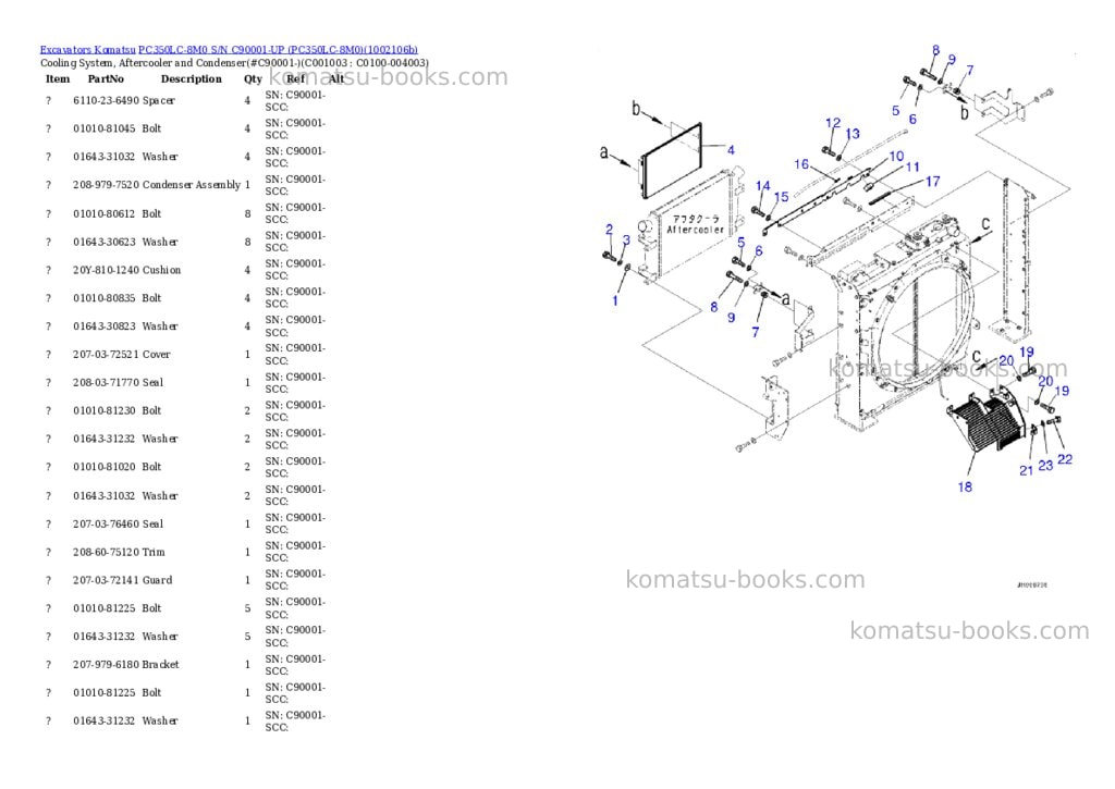 Komatsu PC350LC-8M0 S/N C90001-UP (PC350LC-8M0) Parts catalog cover Page 7