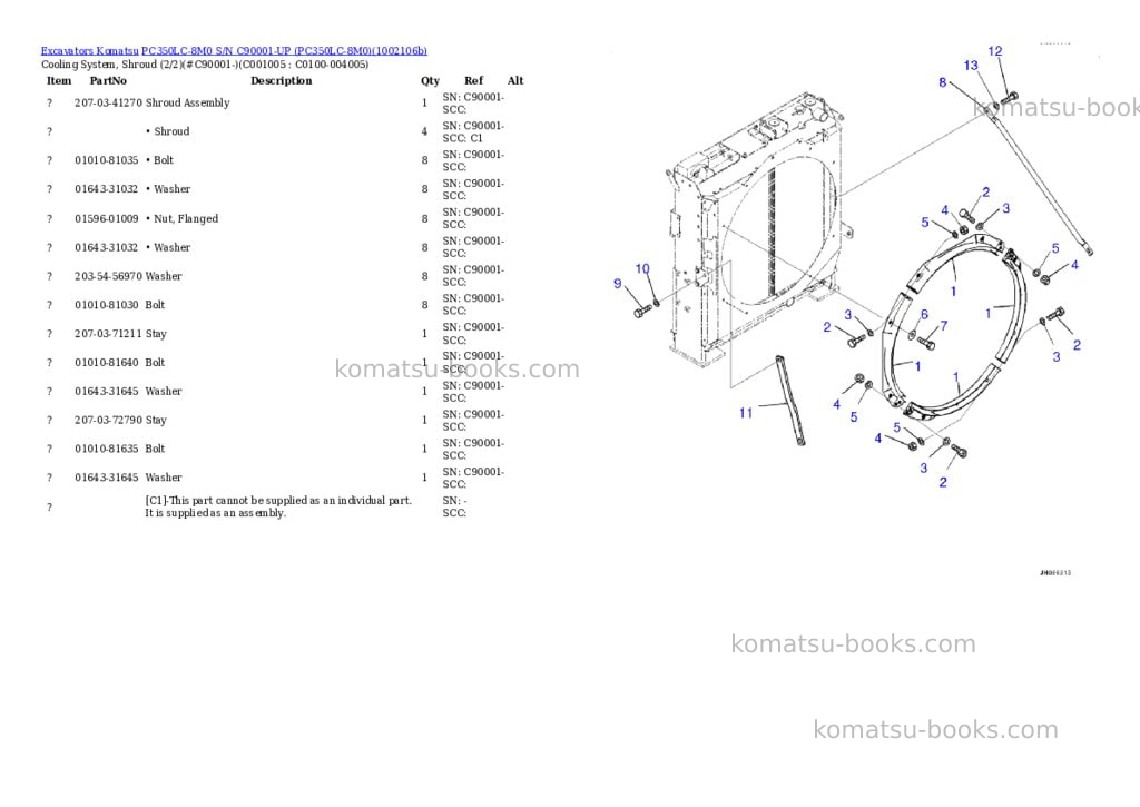 Komatsu PC350LC-8M0 S/N C90001-UP (PC350LC-8M0) Parts catalog cover Page 9