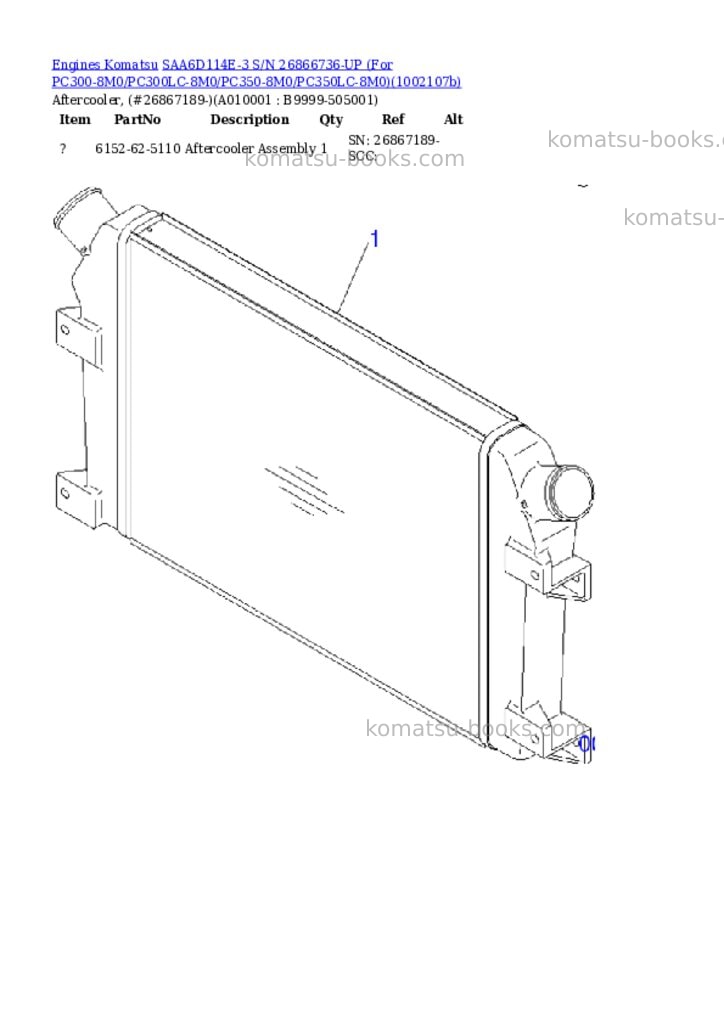 Komatsu SAA6D114E-3 S/N 26866736-UP (For PC300-8M0/PC300LC-8M0/PC350-8M0/PC350LC-8M0) Parts catalog cover Page 8 Komatsu SAA6D114E-3 S/N 26866736-UP (For PC300-8M0/PC300LC-8M0/PC350-8M0/PC350LC-8M0) Parts catalog cover Page 8