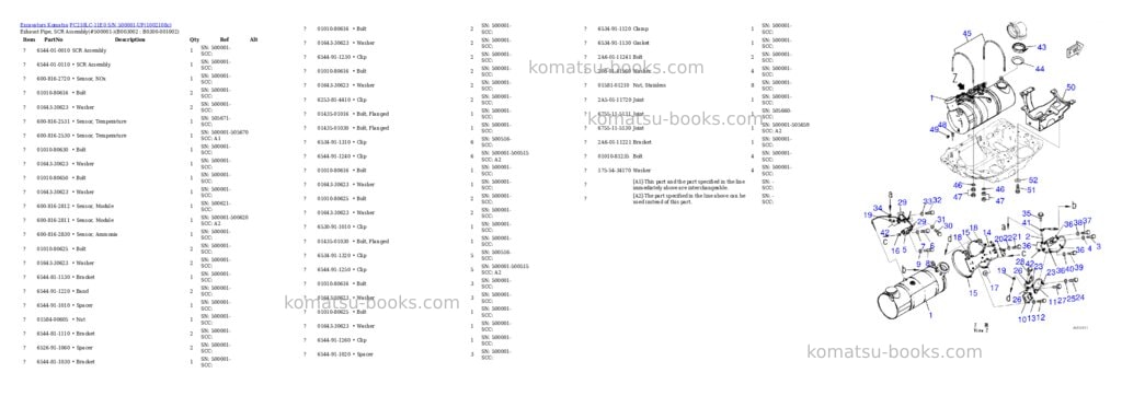 Komatsu PC210LC-11E0 S/N 500001-UP Parts catalog cover Page 6 Komatsu PC210LC-11E0 S/N 500001-UP Parts catalog cover Page 6